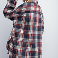 Washed Plaid Button Down Shirt - Passion 4 Fashion USA