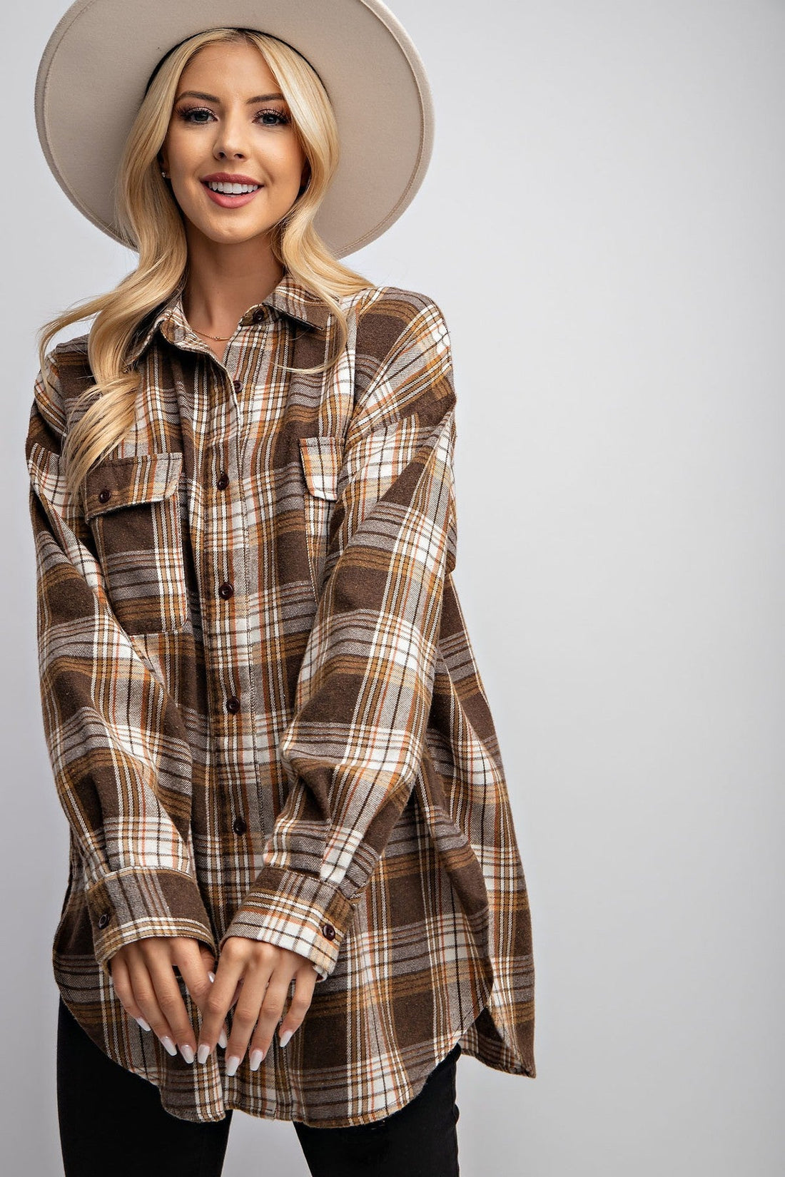 Washed Plaid Button Down Shirt - Passion 4 Fashion USA