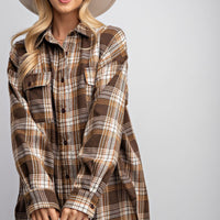 Washed Plaid Button Down Shirt - Passion 4 Fashion USA