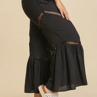 Wide Leg Elastic Waist Lace Tape Pants - Passion 4 Fashion USA