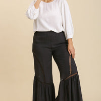 Wide Leg Elastic Waist Lace Tape Pants - Passion 4 Fashion USA