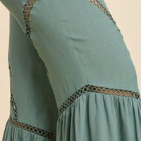 Wide Leg Elastic Waist Lace Tape Pants - Passion 4 Fashion USA