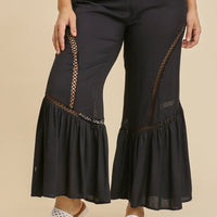 Wide Leg Elastic Waist Lace Tape Pants - Passion 4 Fashion USA