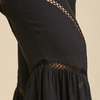 Wide Leg Elastic Waist Lace Tape Pants - Passion 4 Fashion USA
