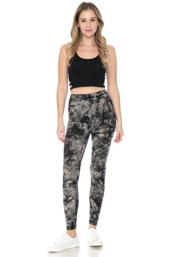 Yoga Style Banded Lined Multi Printed Knit Legging With High Waist - Passion 4 Fashion USA