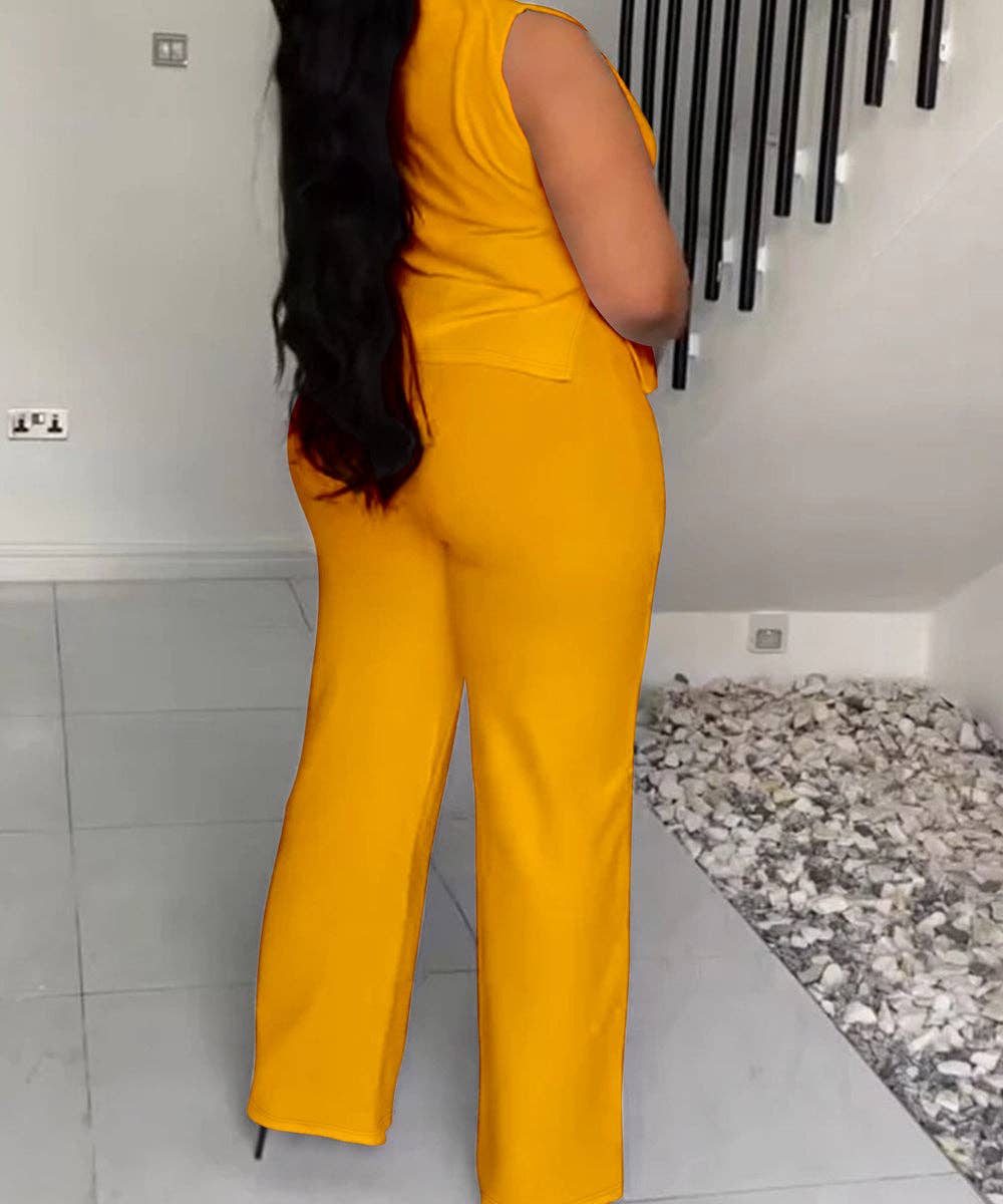 Sleeveless Wide-Leg Jumpsuit