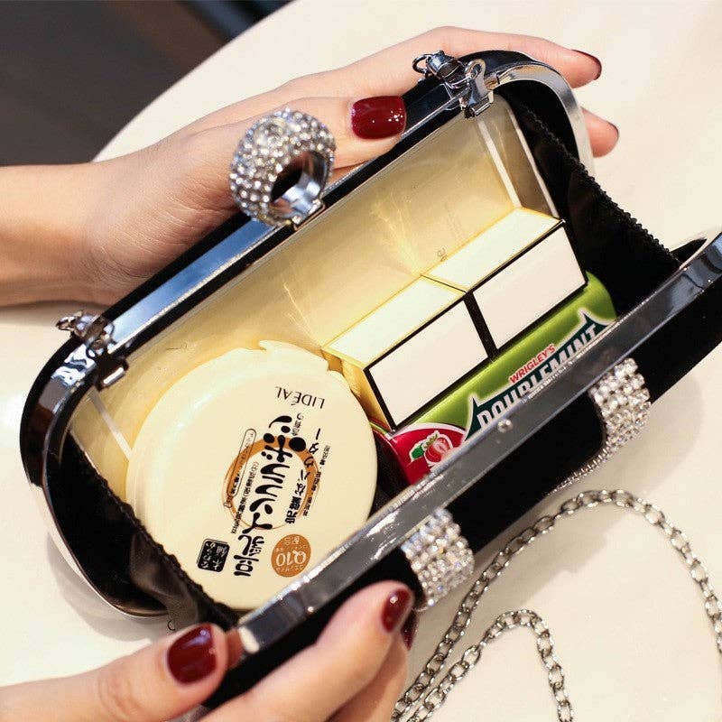 Fashion Velvet Rhinestone Evening Bag