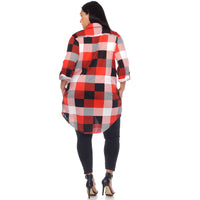 Plus Size Plaid Tunic Shirt