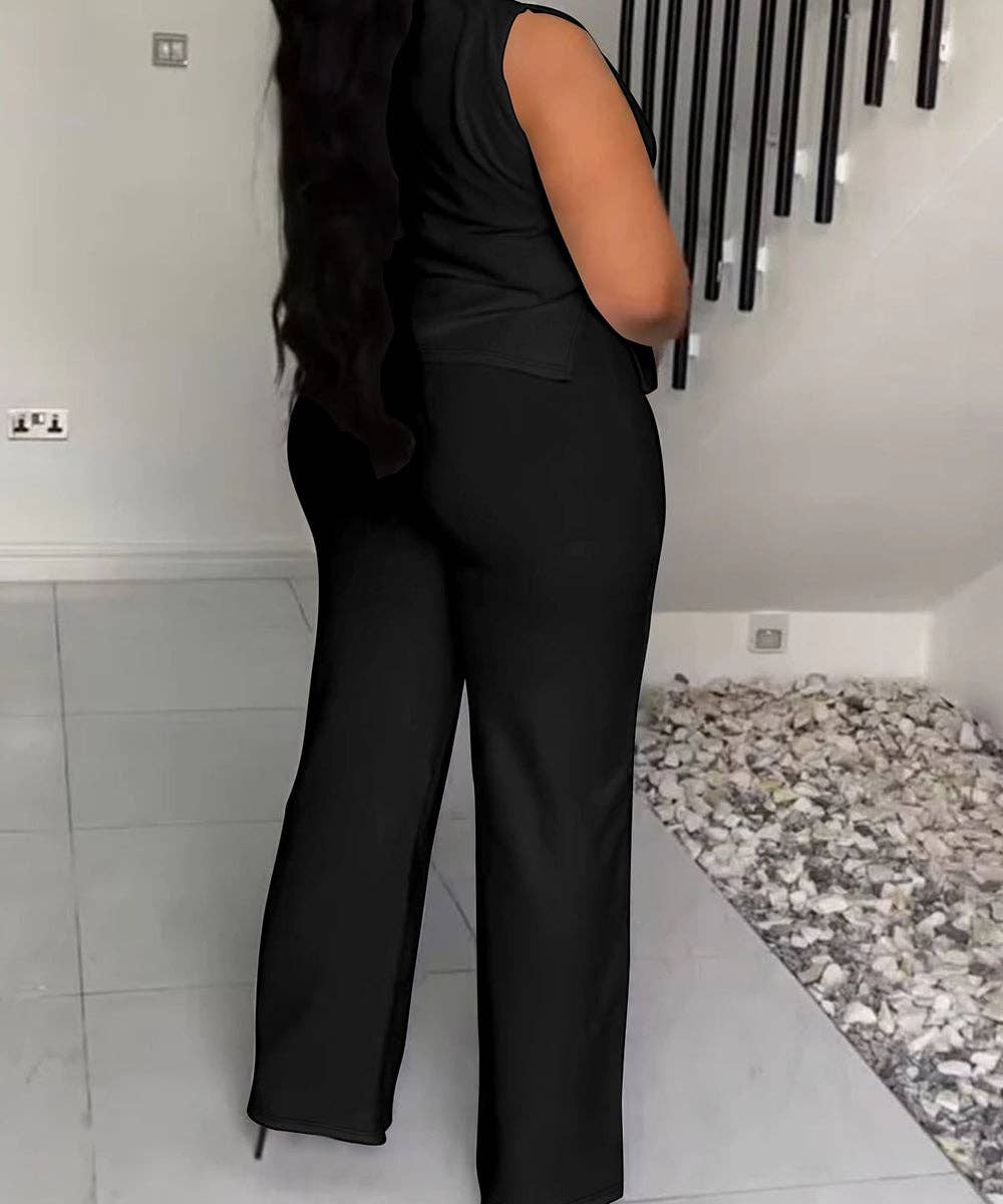 Sleeveless Wide-Leg Jumpsuit