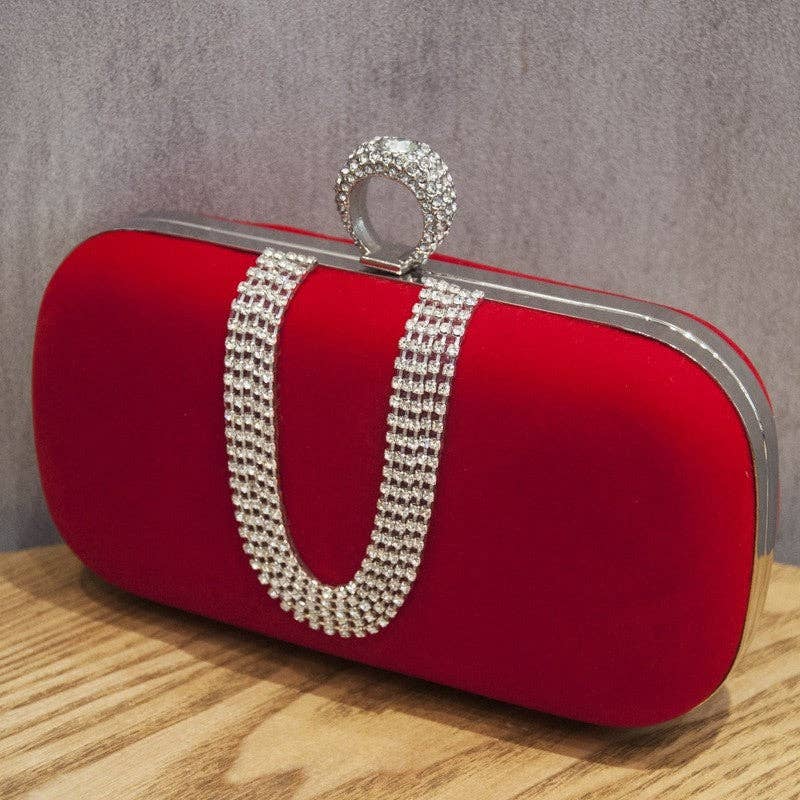 Fashion Velvet Rhinestone Evening Bag