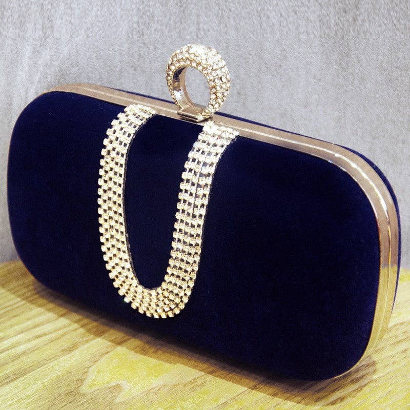 Fashion Velvet Rhinestone Evening Bag