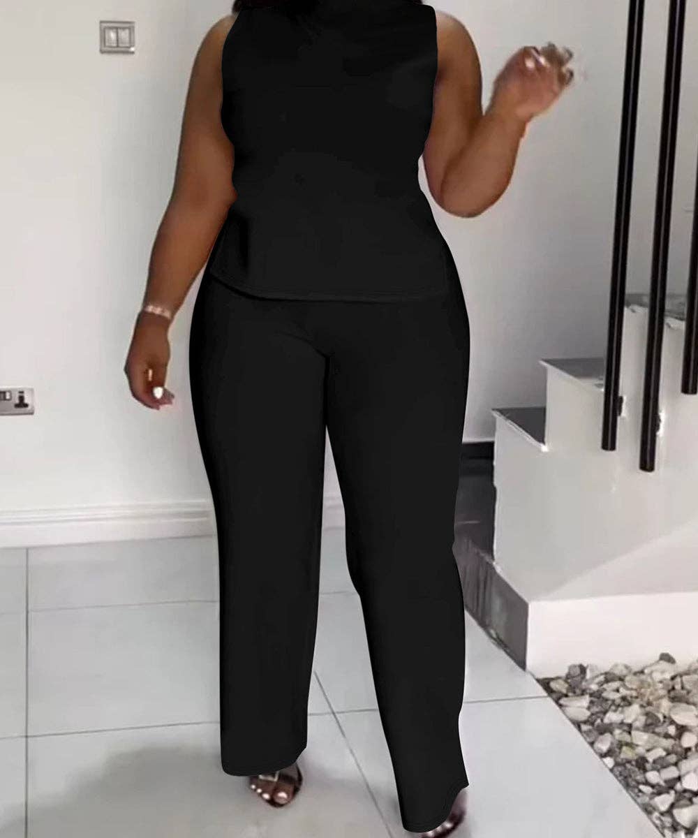 Sleeveless Wide-Leg Jumpsuit