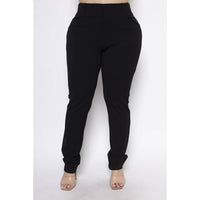 PLUS SIZE HIGH WAISTED SKINNY LEG PANTS