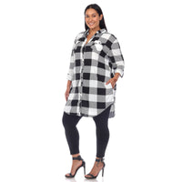 Plus Size Plaid Tunic Shirt