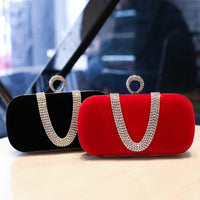 Fashion Velvet Rhinestone Evening Bag