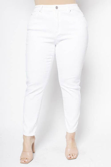 PLUS SIZE HIGH RISE SKINNY ANKLE JEANS