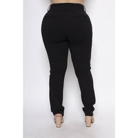 PLUS SIZE HIGH WAISTED SKINNY LEG PANTS