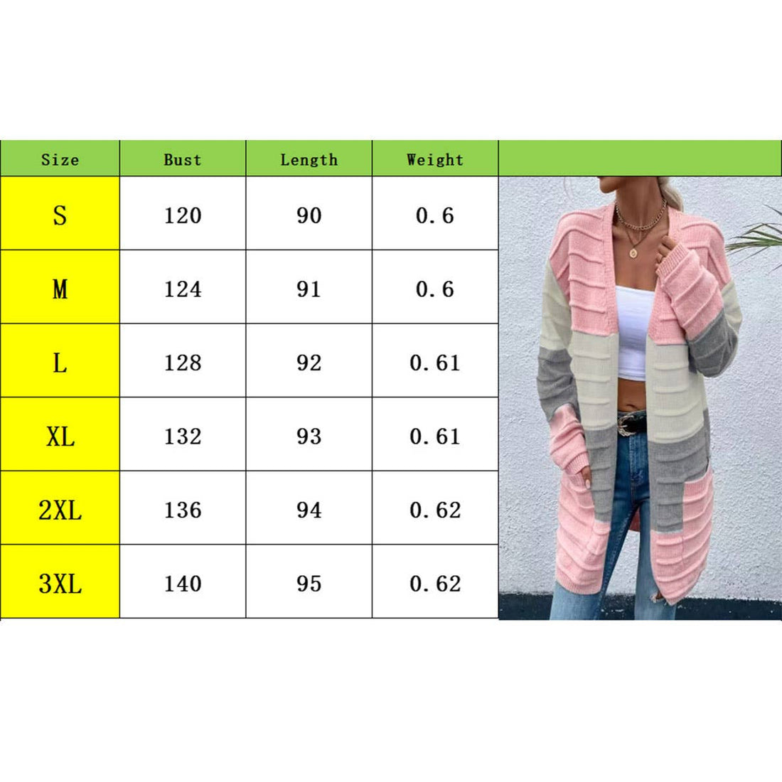 FASHION BIG POCKET COLOR MATCHING CARDIGAN