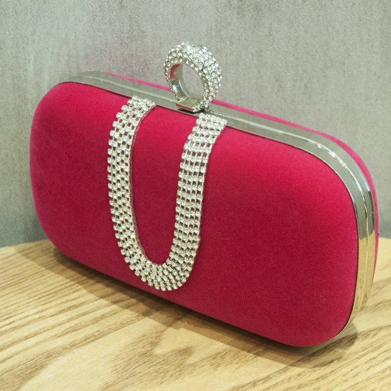 Fashion Velvet Rhinestone Evening Bag