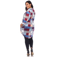 Plus Size Plaid Tunic Shirt