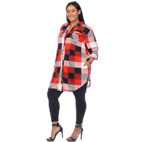 Plus Size Plaid Tunic Shirt