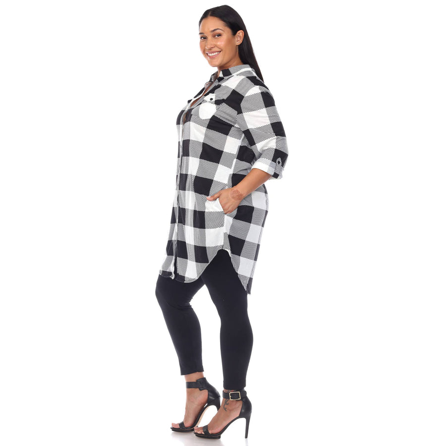 Plus Size Plaid Tunic Shirt