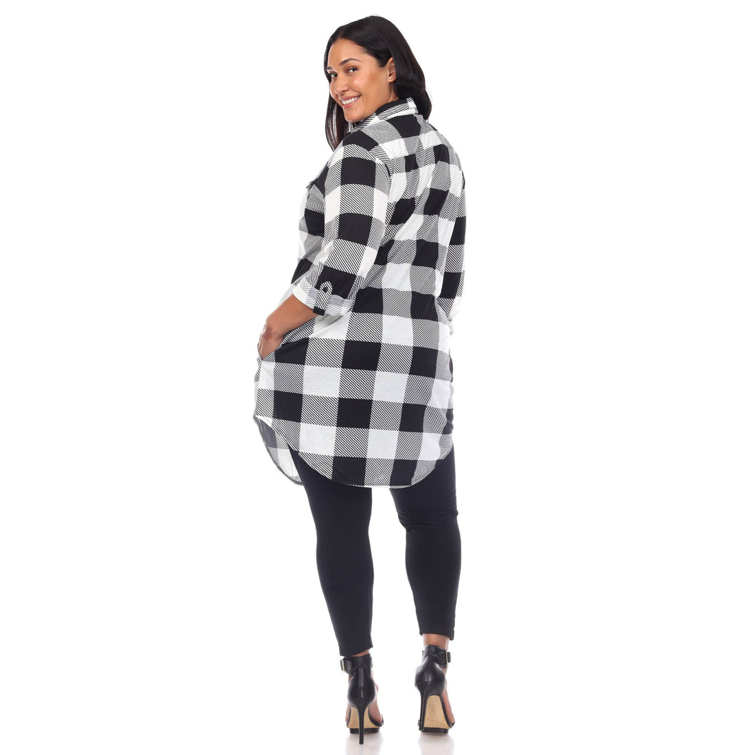 Plus Size Plaid Tunic Shirt