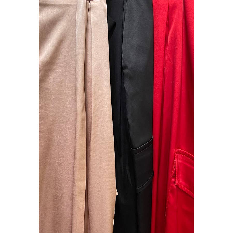 PLUS SIZE SATIN CARGO TROUSERS