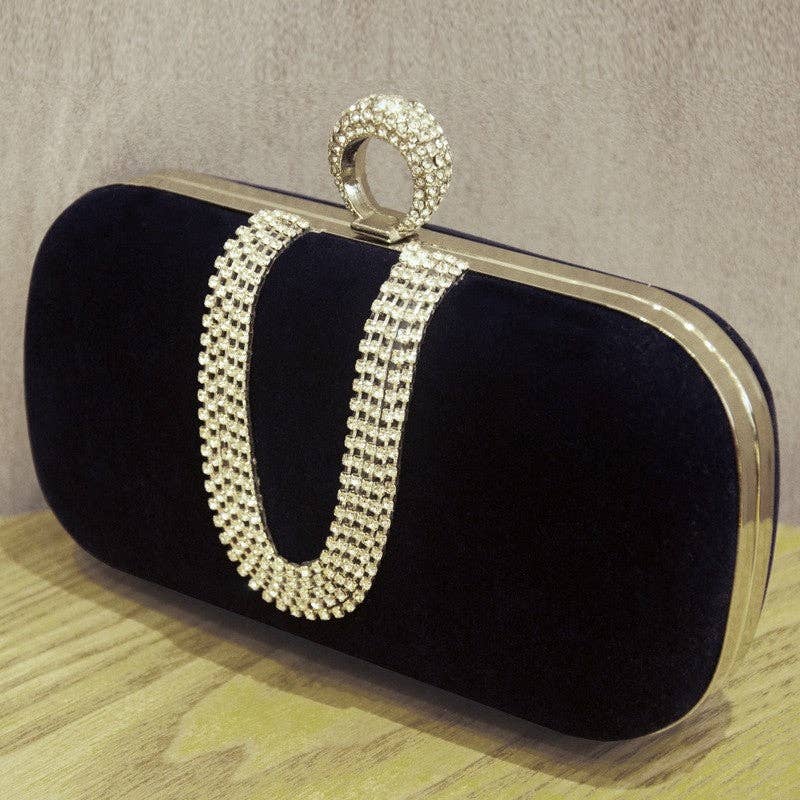 Fashion Velvet Rhinestone Evening Bag