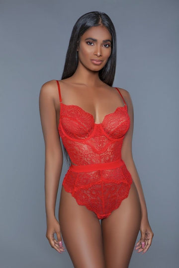 1 Pc. Non-padded Cups With Modern Cut-out Details. Hook And Eye Fastenings. Adjustable Straps - Passion 4 Fashion USA