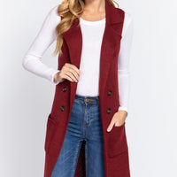 Sleeveless Long Sweater Vest