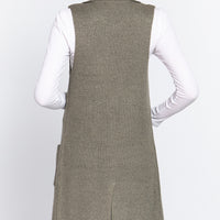 Sleeveless Long Sweater Vest