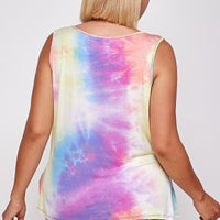 Tie Dye Tank With Studded Detail, Loose Fit, Easy Casual Wear