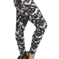 Abstract Print, Full Length Leggings In A Slim Fitting Style With A Banded High Waist - Passion 4 Fashion USA