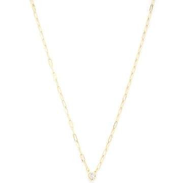 Dainty Heart Charm Oval Link Metal Necklace - Passion 4 Fashion USA