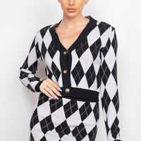 Diamond Button-front Cardigan Top - Passion 4 Fashion USA