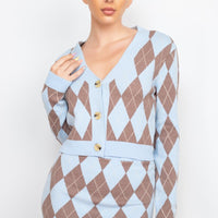 Diamond Button-front Cardigan Top - Passion 4 Fashion USA