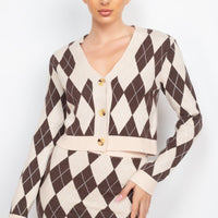 Diamond Button-front Cardigan Top - Passion 4 Fashion USA