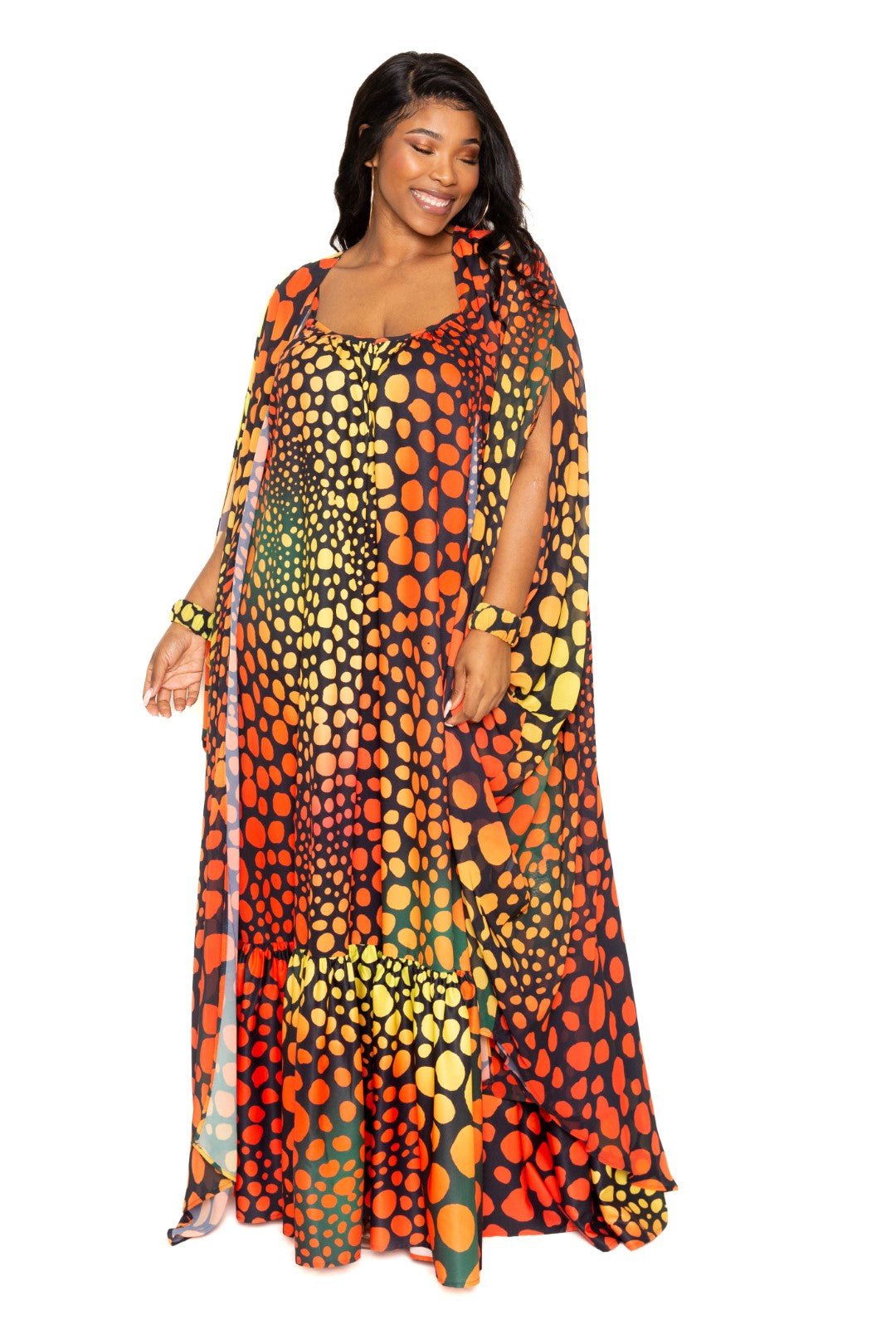 Dot Robe With Wrist Band - Passion 4 Fashion USA