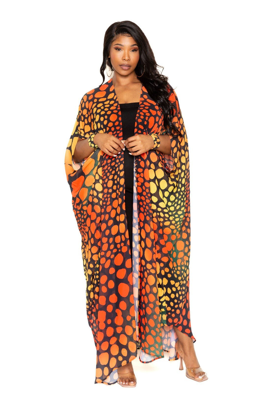 Dot Robe With Wrist Band - Passion 4 Fashion USA