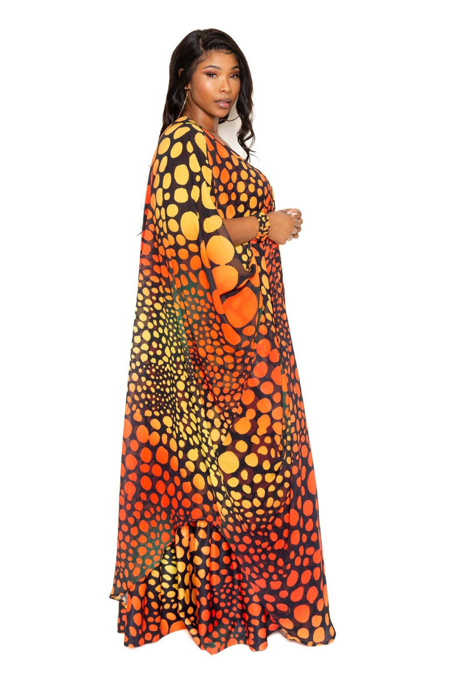 Dot Robe With Wrist Band - Passion 4 Fashion USA