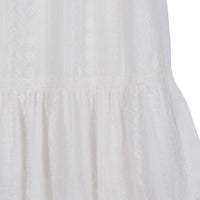 Embroidered white V neckline tiered dress - Passion 4 Fashion USA