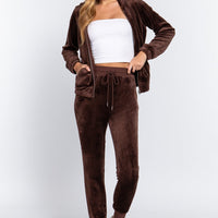 Faux Fur Jacket & Jogger Pants Set - Passion 4 Fashion USA