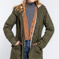 Fleece Lined Fur Hoodie Utility Jacket - Passion 4 Fashion USA