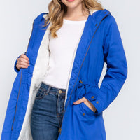 Fleece Lined Fur Hoodie Utility Jacket - Passion 4 Fashion USA