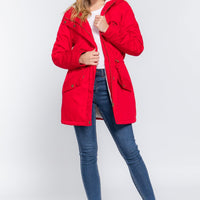 Fleece Lined Fur Hoodie Utility Jacket - Passion 4 Fashion USA