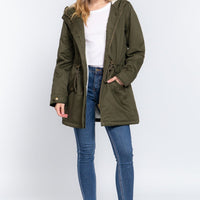 Fleece Lined Fur Hoodie Utility Jacket - Passion 4 Fashion USA