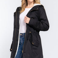 Fleece Lined Fur Hoodie Utility Jacket - Passion 4 Fashion USA