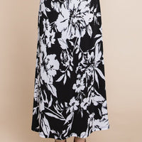 Floral Printed Maxi Skirt With Elastic Waistband - Passion 4 Fashion USA