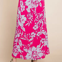 Floral Printed Maxi Skirt With Elastic Waistband - Passion 4 Fashion USA